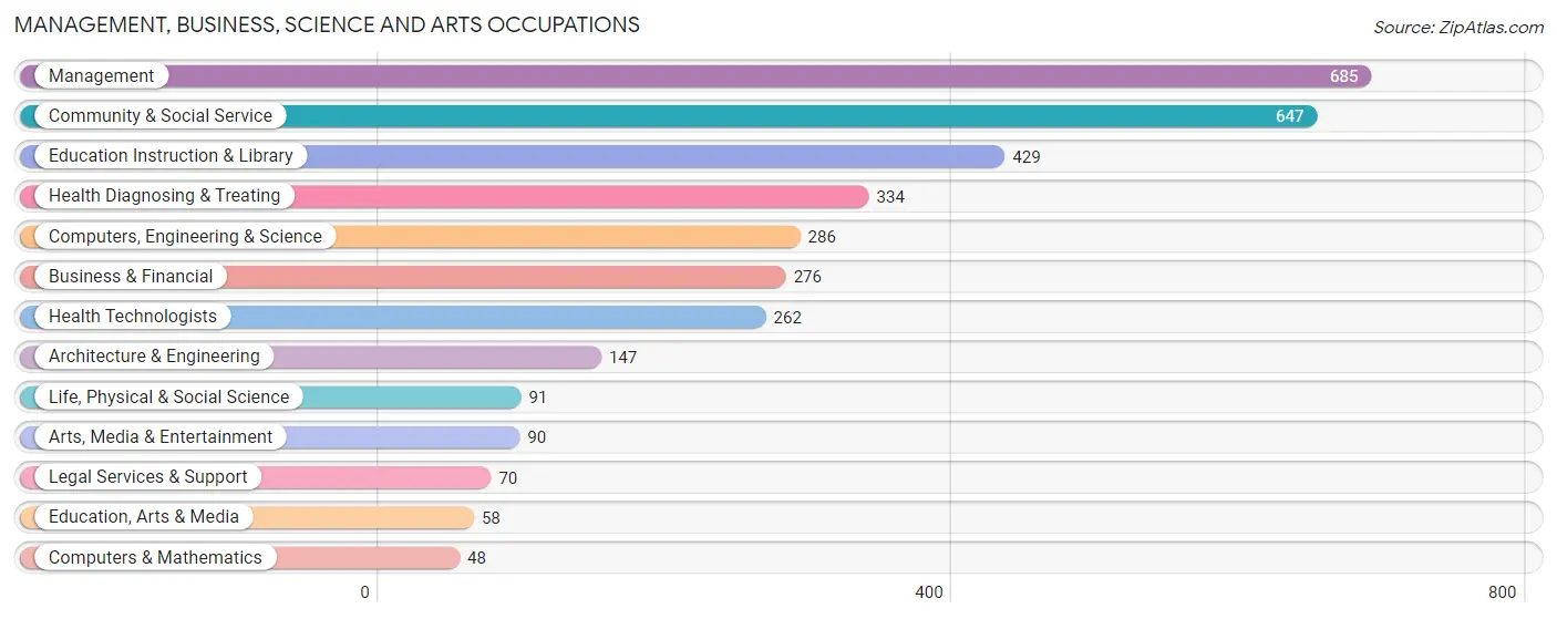 Management, Business, Science and Arts Occupations in Zip Code 51031