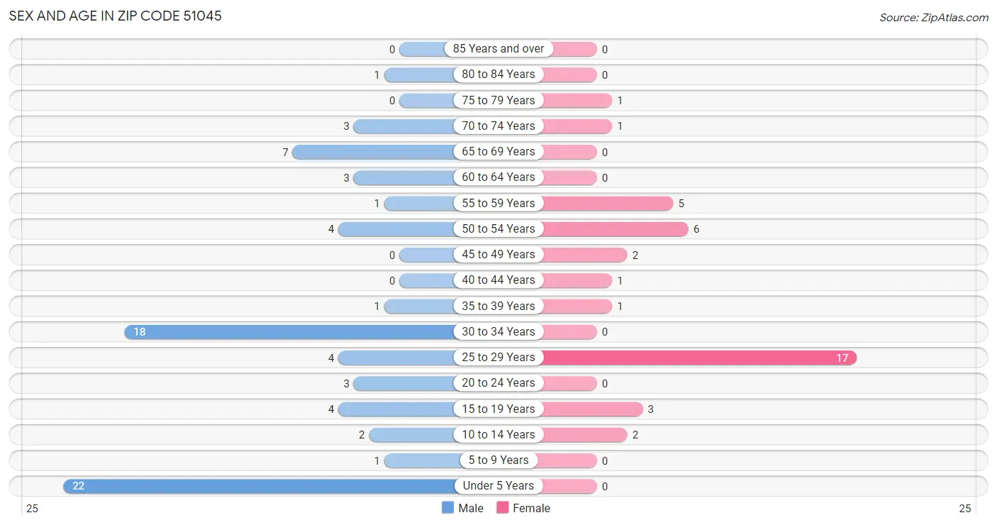 Sex and Age in Zip Code 51045