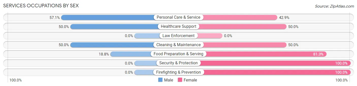 Services Occupations by Sex in Zip Code 51047