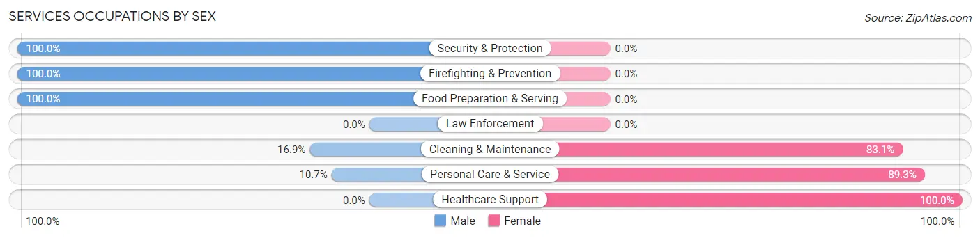 Services Occupations by Sex in Zip Code 51052