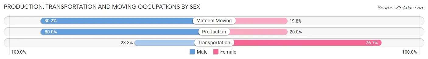 Production, Transportation and Moving Occupations by Sex in Zip Code 51054