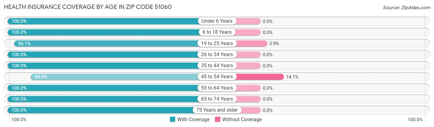 Health Insurance Coverage by Age in Zip Code 51060