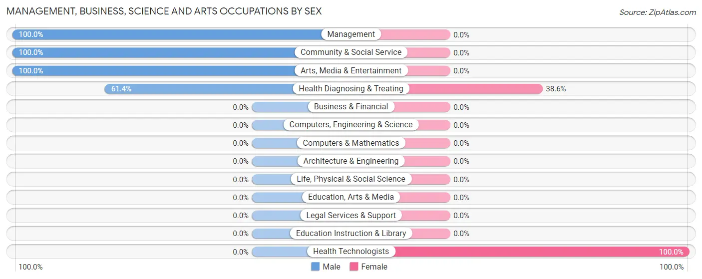 Management, Business, Science and Arts Occupations by Sex in Zip Code 51101