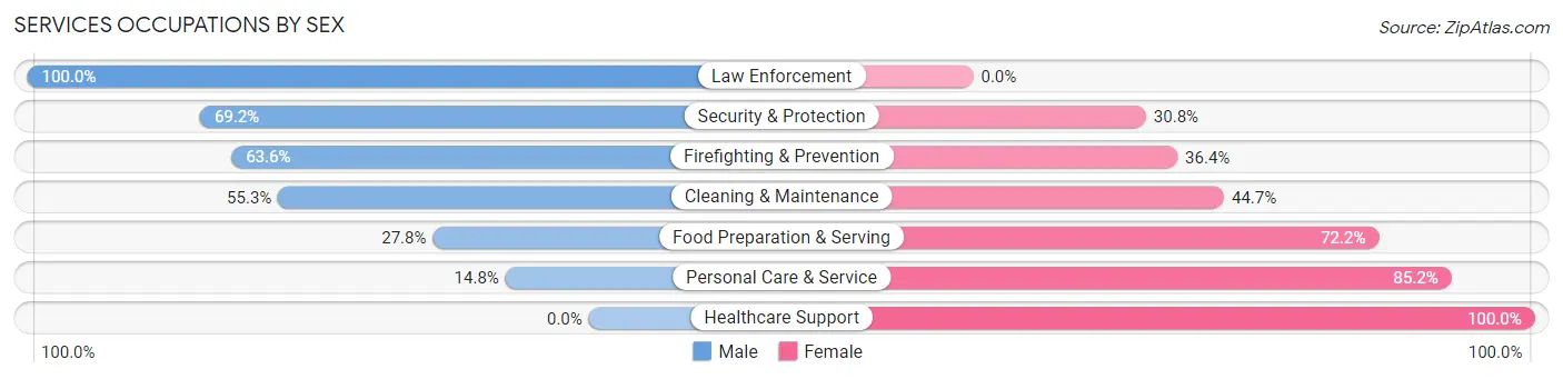 Services Occupations by Sex in Zip Code 51103