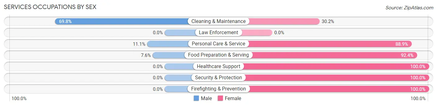Services Occupations by Sex in Zip Code 51105