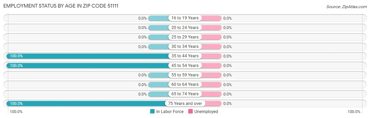 Employment Status by Age in Zip Code 51111