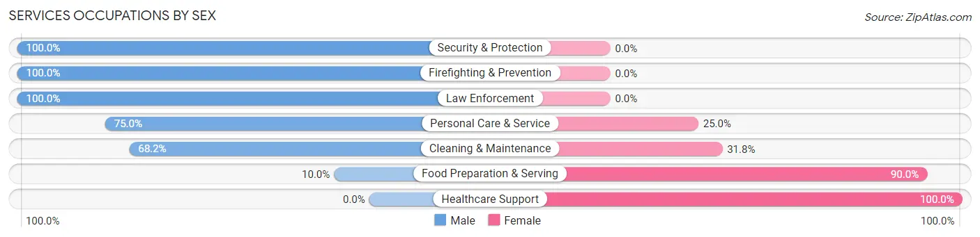 Services Occupations by Sex in Zip Code 51237