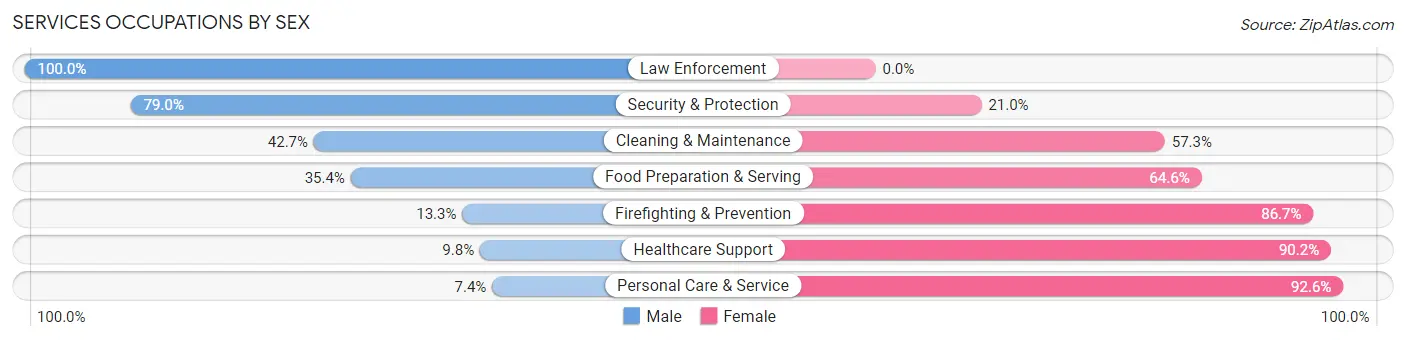 Services Occupations by Sex in Zip Code 51301