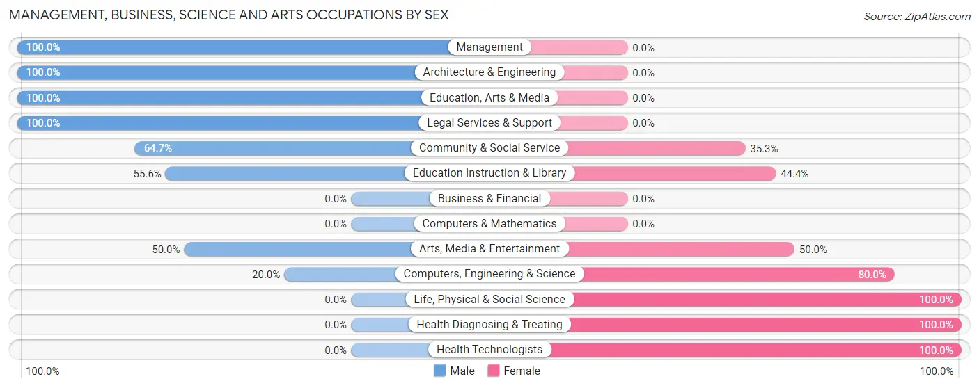 Management, Business, Science and Arts Occupations by Sex in Zip Code 51439