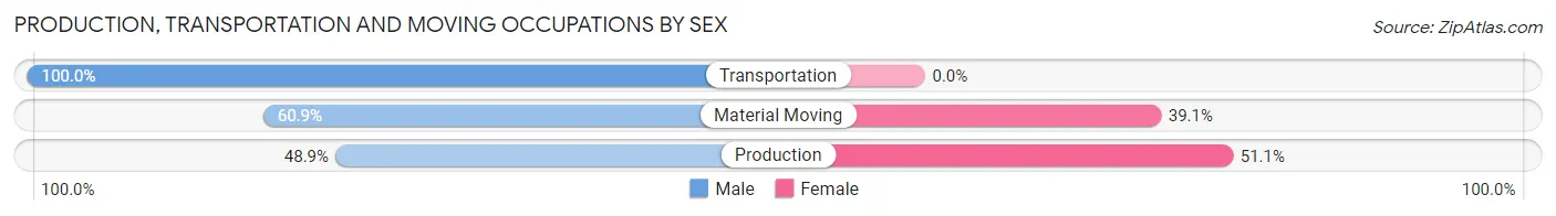 Production, Transportation and Moving Occupations by Sex in Zip Code 51465