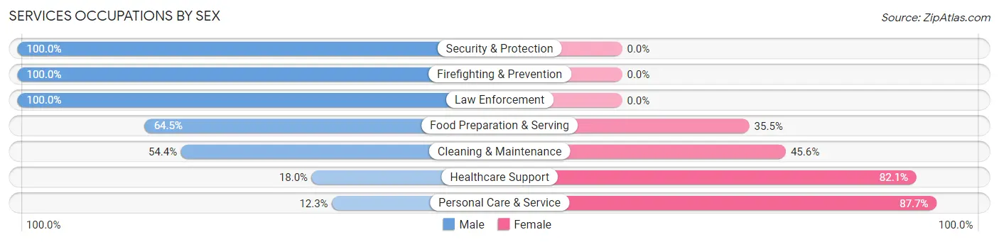 Services Occupations by Sex in Zip Code 51534