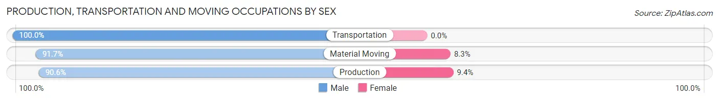 Production, Transportation and Moving Occupations by Sex in Zip Code 51553