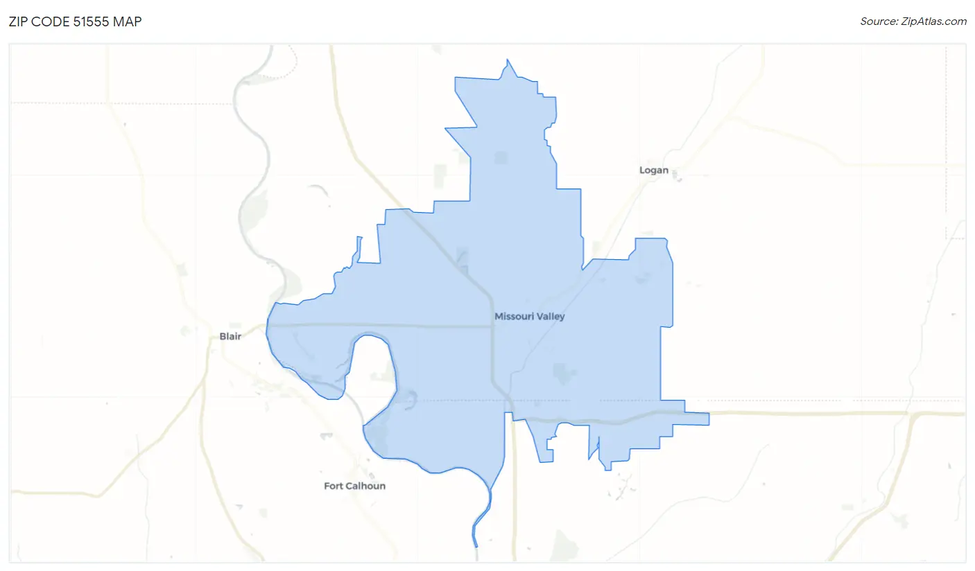 Zip Code 51555 Map