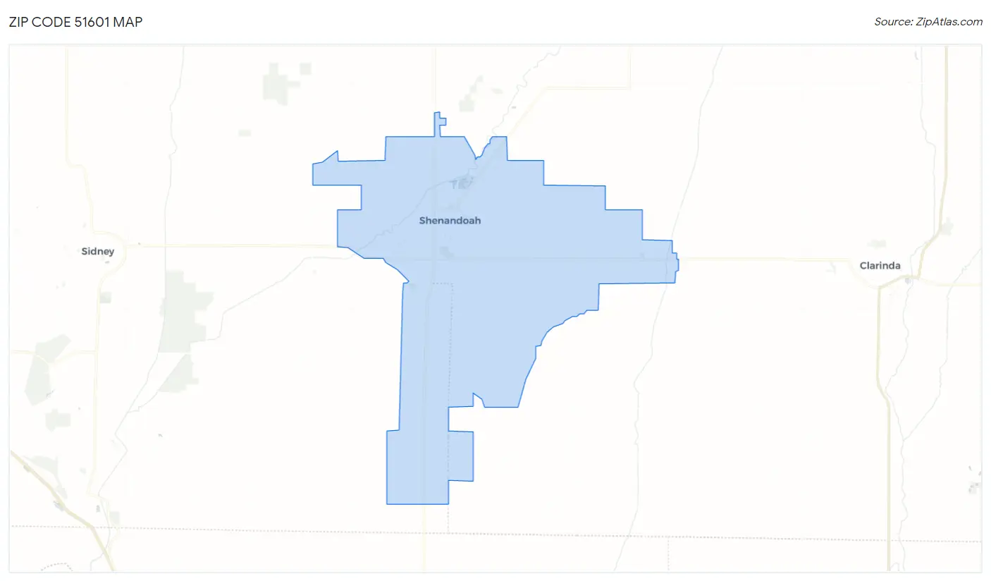 Zip Code 51601 Map