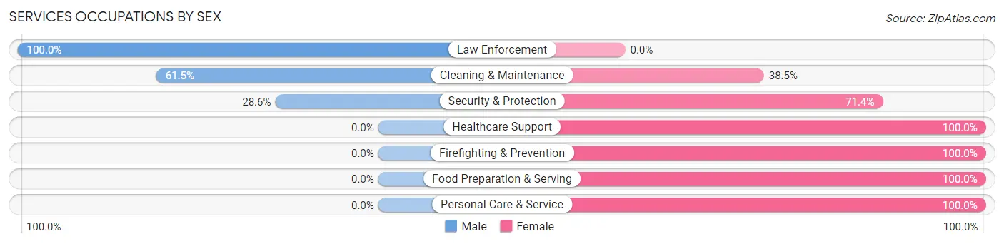 Services Occupations by Sex in Zip Code 51638