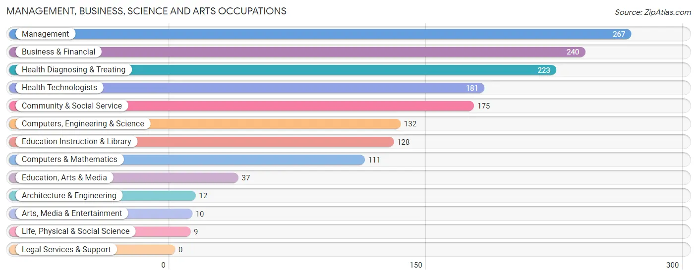 Management, Business, Science and Arts Occupations in Zip Code 52031