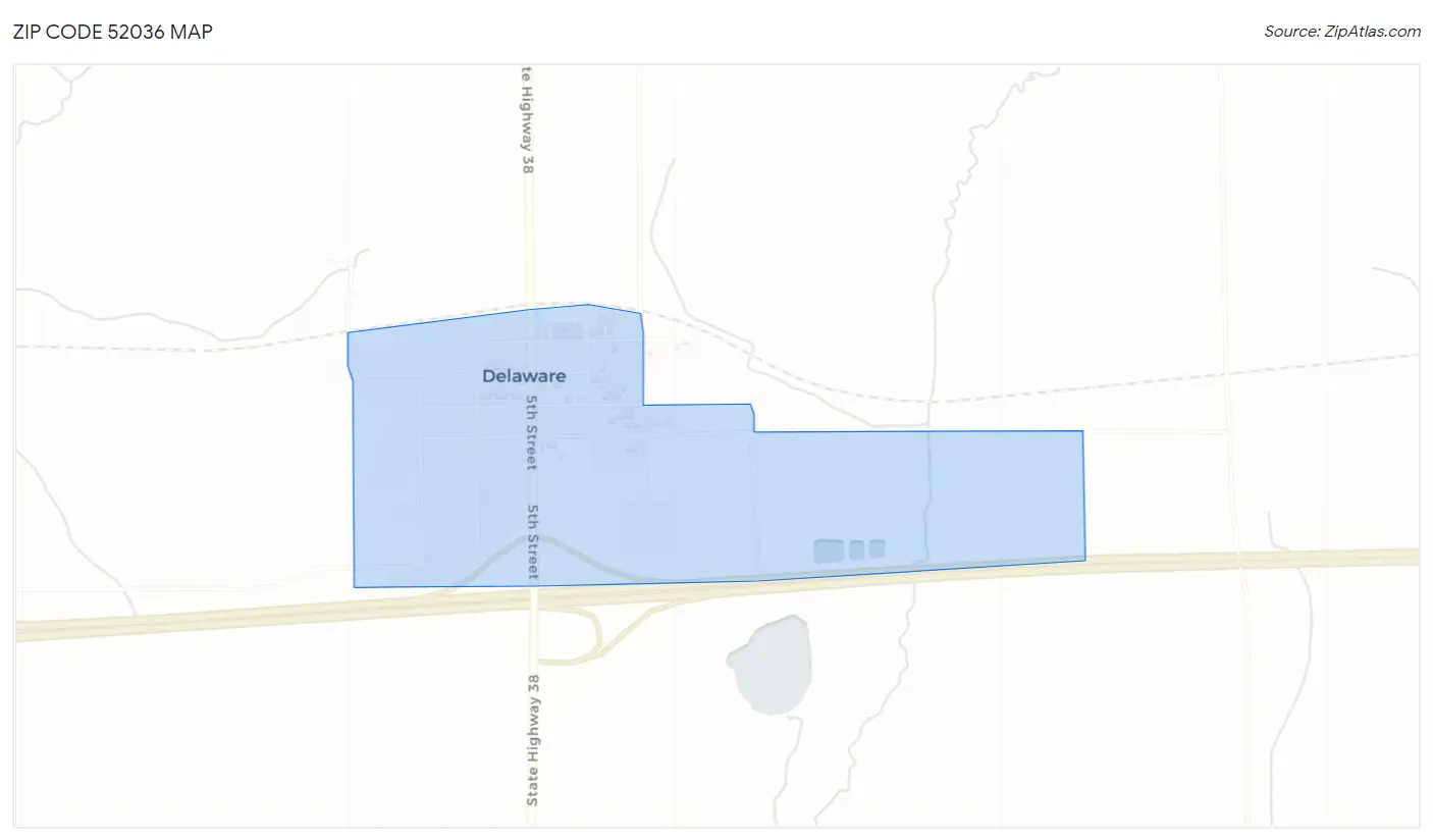 Zip Code 52036 Map