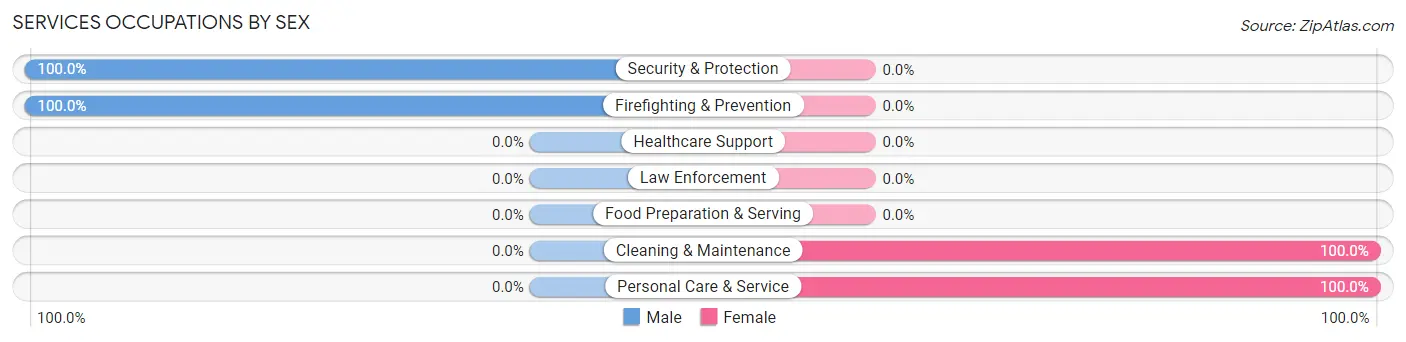 Services Occupations by Sex in Zip Code 52074