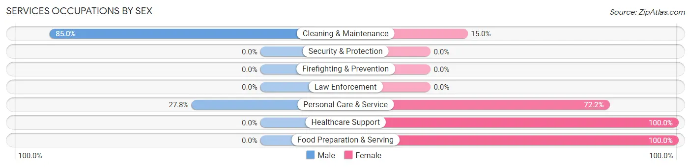 Services Occupations by Sex in Zip Code 52147