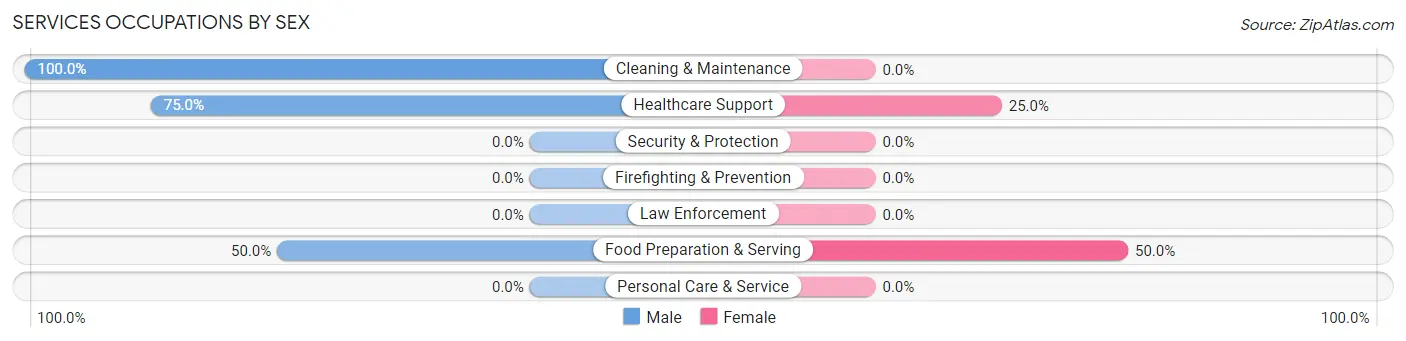 Services Occupations by Sex in Zip Code 52170
