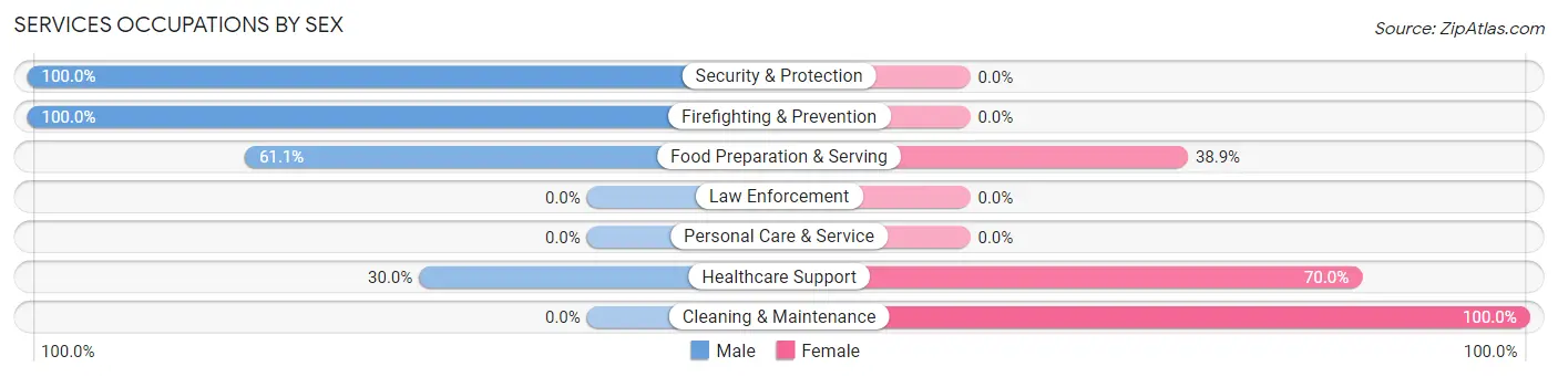 Services Occupations by Sex in Zip Code 52229