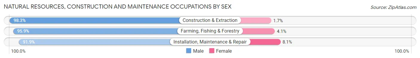 Natural Resources, Construction and Maintenance Occupations by Sex in Zip Code 52240