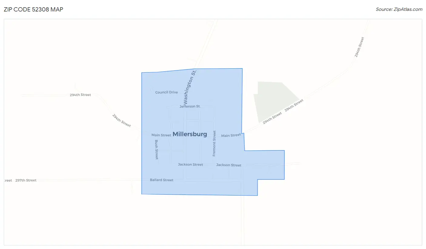 Zip Code 52308 Map