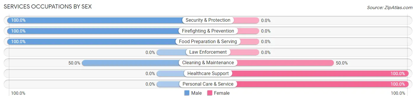 Services Occupations by Sex in Zip Code 52308