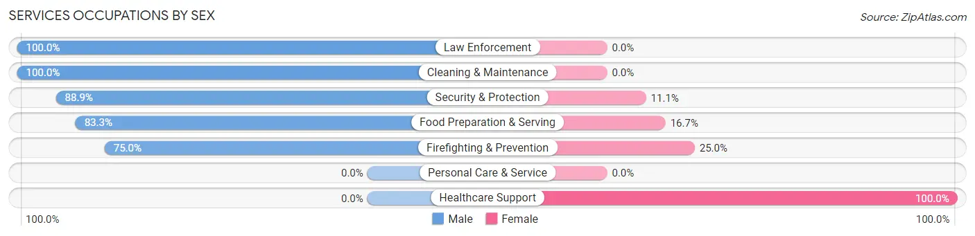 Services Occupations by Sex in Zip Code 52335