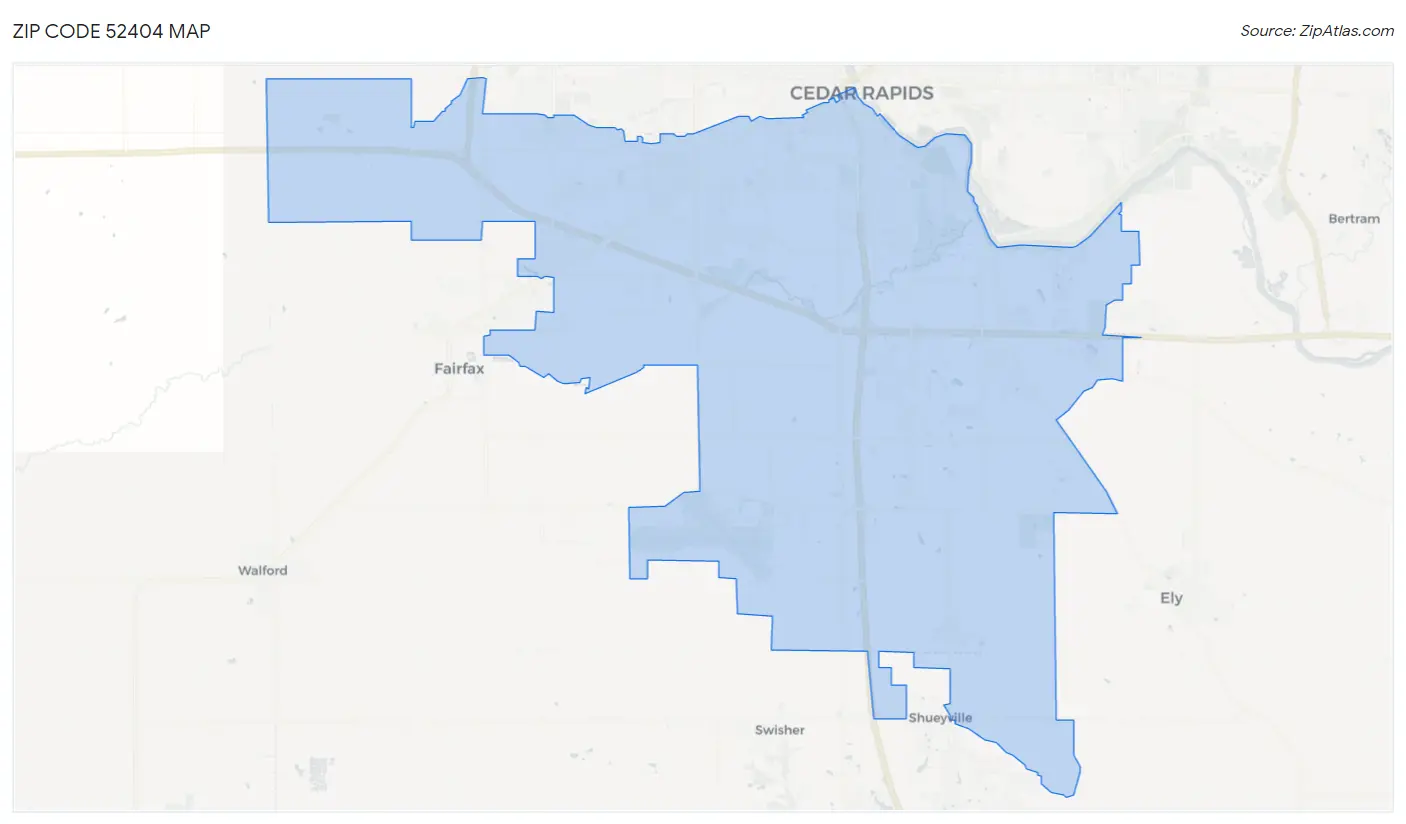 Zip Code 52404 Map