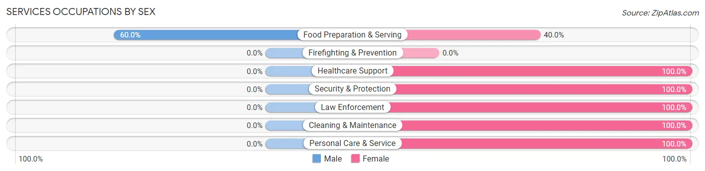 Services Occupations by Sex in Zip Code 52535