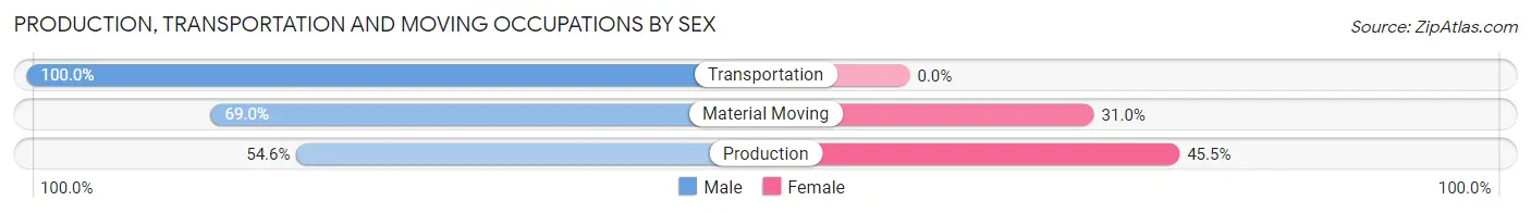 Production, Transportation and Moving Occupations by Sex in Zip Code 52585