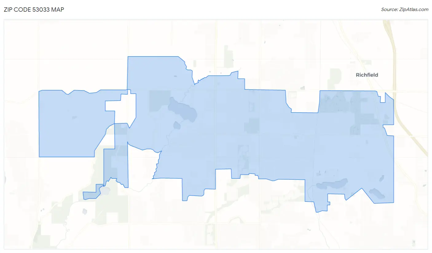 Zip Code 53033 Map