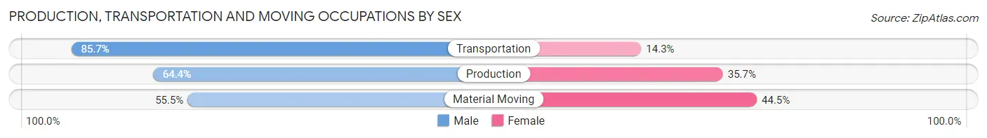 Production, Transportation and Moving Occupations by Sex in Zip Code 53038