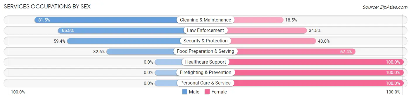 Services Occupations by Sex in Zip Code 53039