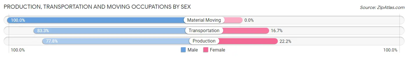 Production, Transportation and Moving Occupations by Sex in Zip Code 53044