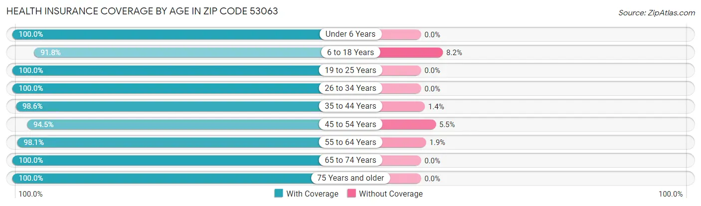 Health Insurance Coverage by Age in Zip Code 53063