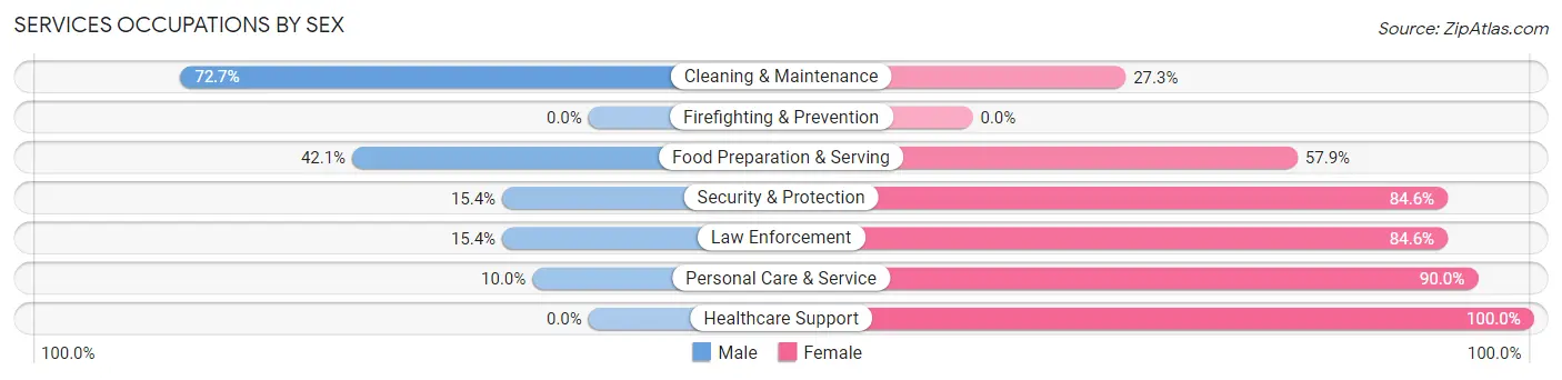 Services Occupations by Sex in Zip Code 53079