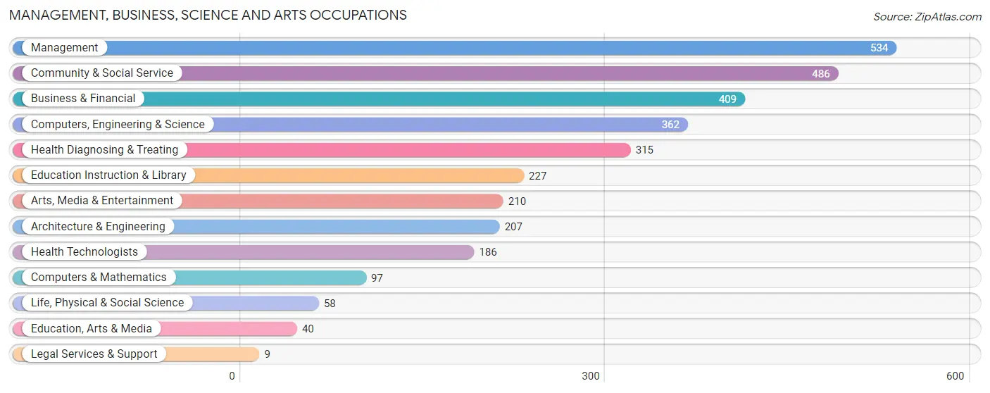 Management, Business, Science and Arts Occupations in Zip Code 53085