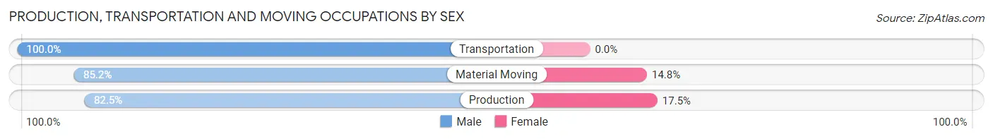 Production, Transportation and Moving Occupations by Sex in Zip Code 53089