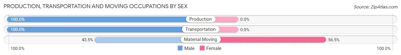 Production, Transportation and Moving Occupations by Sex in Zip Code 53108