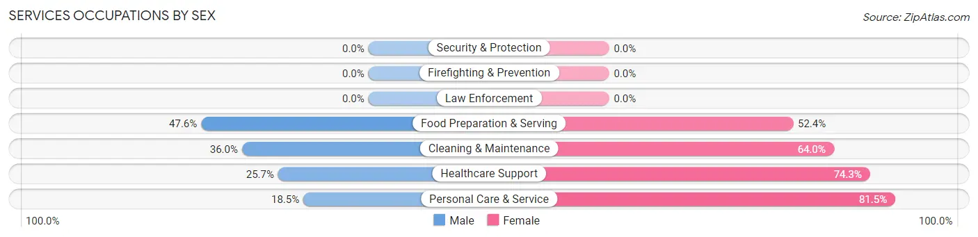 Services Occupations by Sex in Zip Code 53137