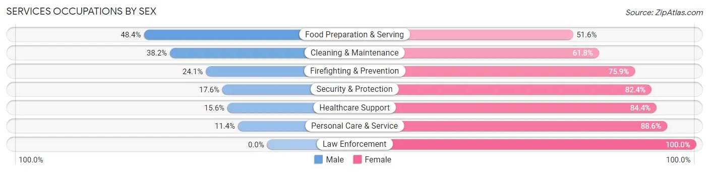 Services Occupations by Sex in Zip Code 53147