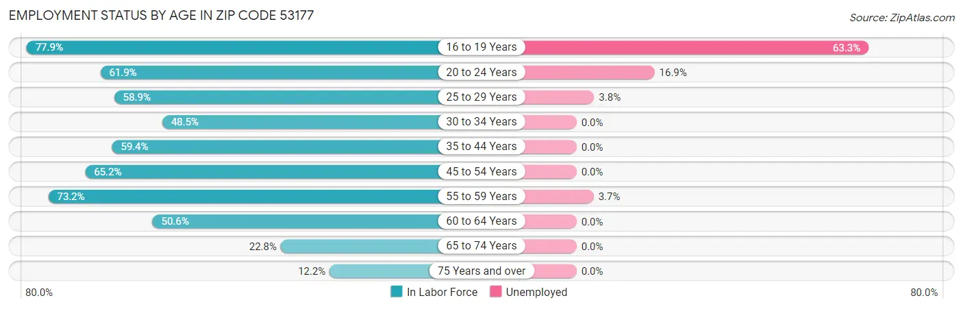 Employment Status by Age in Zip Code 53177