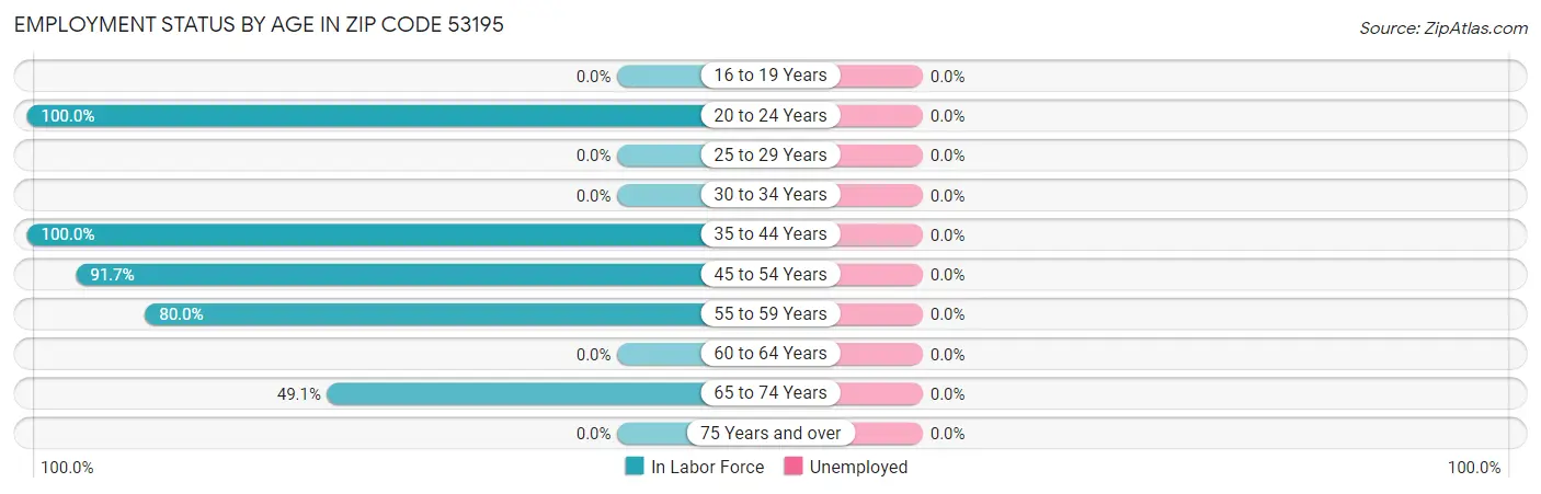 Employment Status by Age in Zip Code 53195