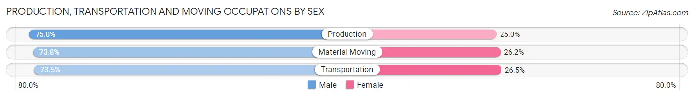 Production, Transportation and Moving Occupations by Sex in Zip Code 53225