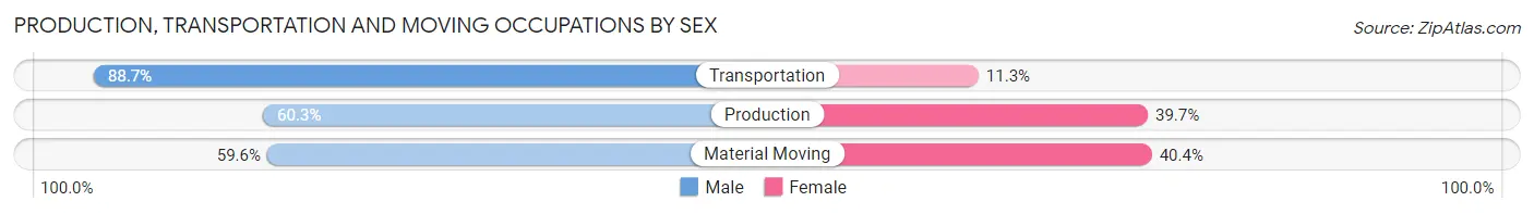 Production, Transportation and Moving Occupations by Sex in Zip Code 53228