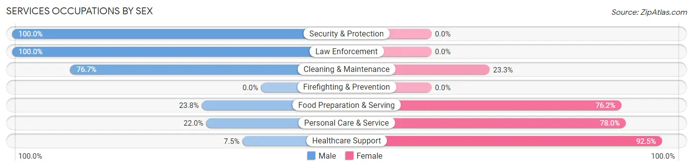 Services Occupations by Sex in Zip Code 53503