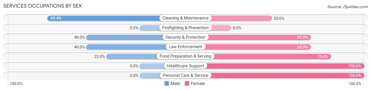Services Occupations by Sex in Zip Code 53507