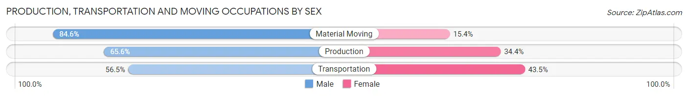 Production, Transportation and Moving Occupations by Sex in Zip Code 53515